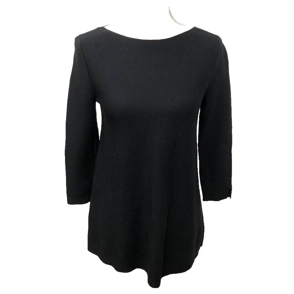 Cos Wool Sweater‎ Jumper Womens XS Black Blue Business Career Minimalist
